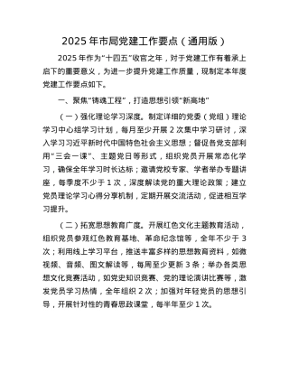 2025年市局X建工作要点（通用版）(1).docx