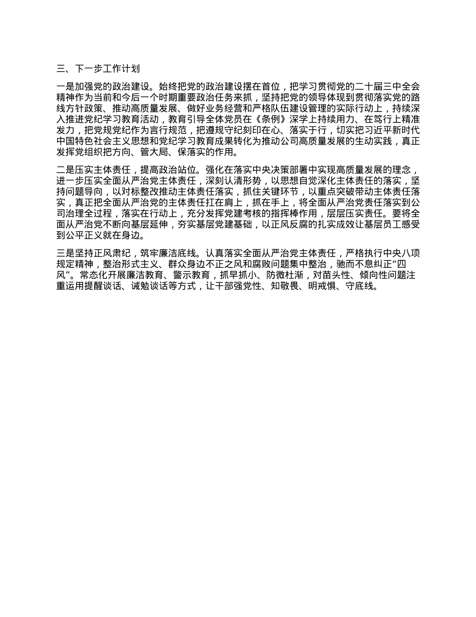 XX公司2024年第四季度“一把手” 关于开展监督工作情况的报告.docx_第3页