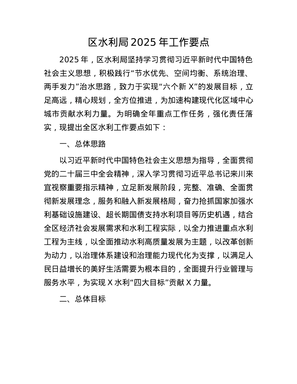 区水利局2025年工作要点(1).docx_第1页