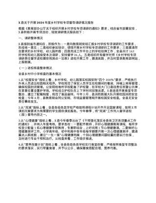 X县关于开展2024年度乡村学校专项督导调研情况报告.docx