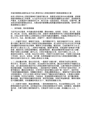 市城市管理执法委员会关于深入贯彻中央BXGD精神学习教育进展情况汇报.docx