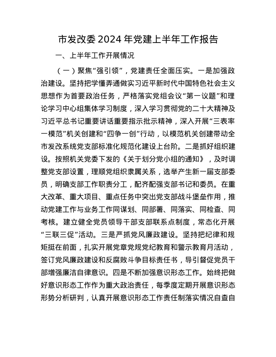 市发改委2024年X建上半年工作报告.docx_第1页