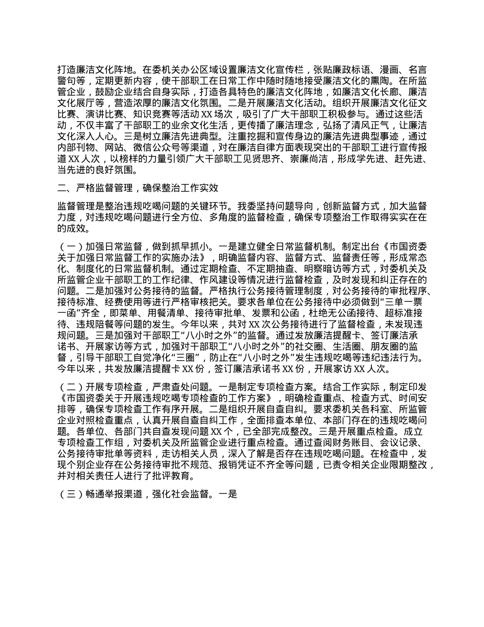 市国资委关于违规吃喝专项整治工作进展情况汇报.docx_第2页