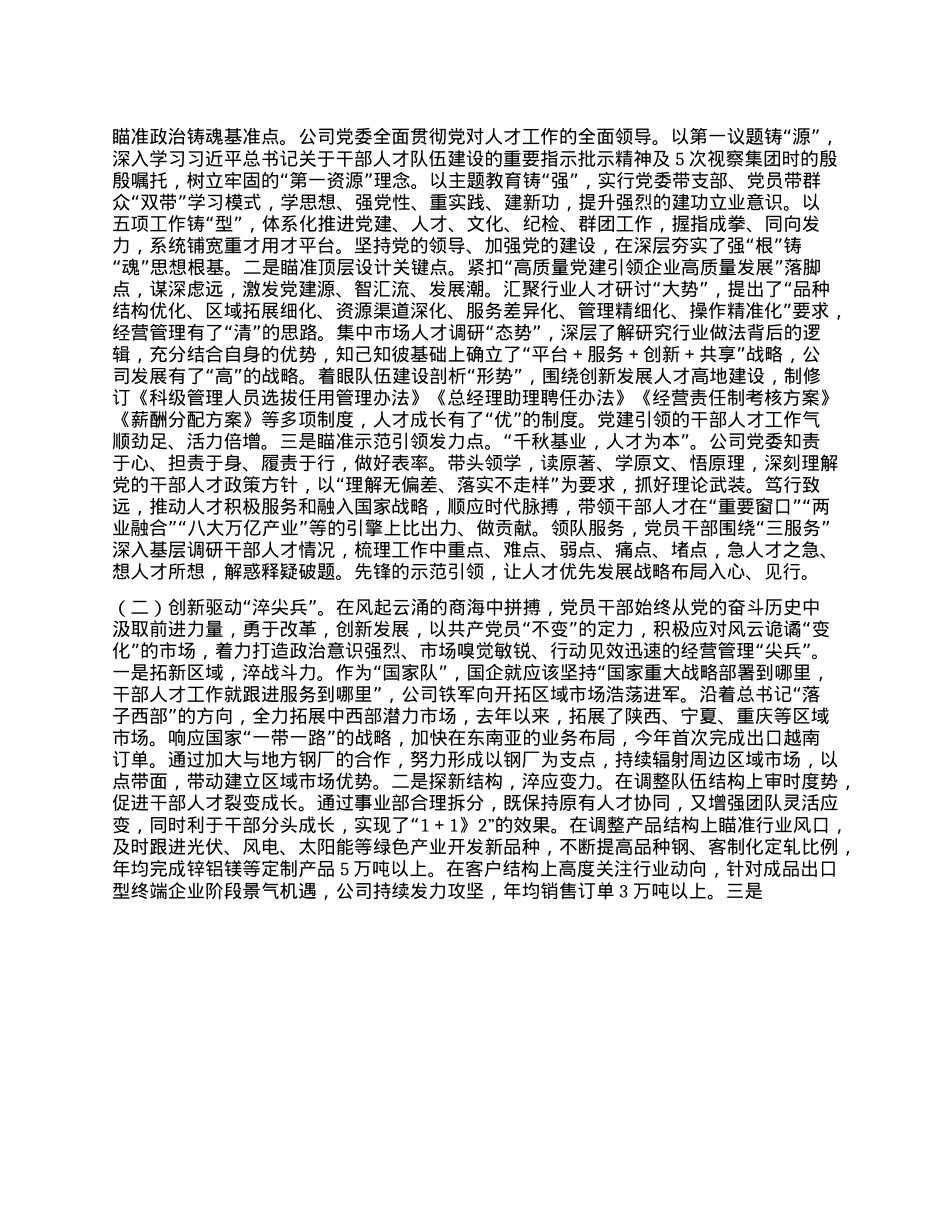公司X委关于干部人才队伍建设工作情况的报告.docx_第2页