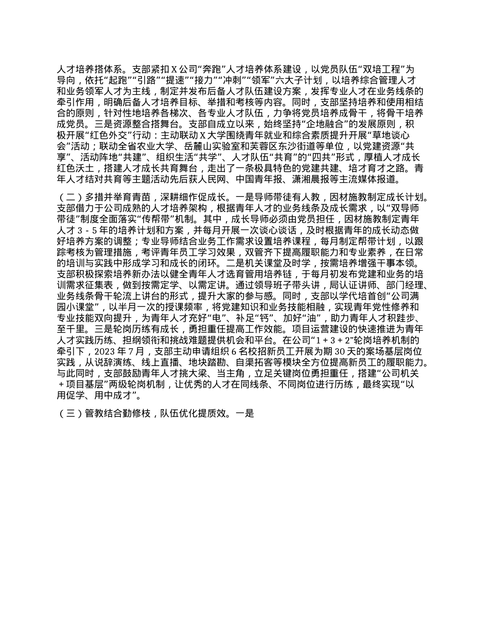 公司X组关于干部人才队伍建设工作情况的报告.docx_第2页