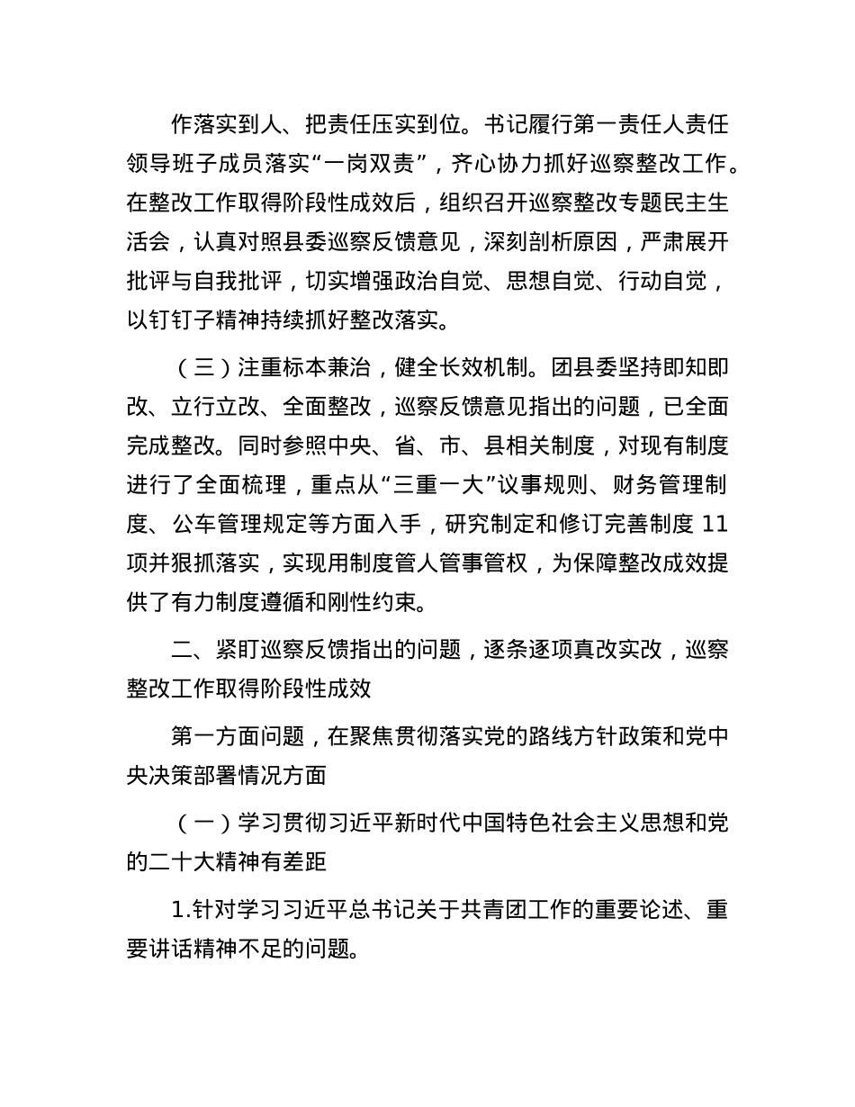 共青团县委员会关于巡察集中整改进展情况的报告.docx_第2页
