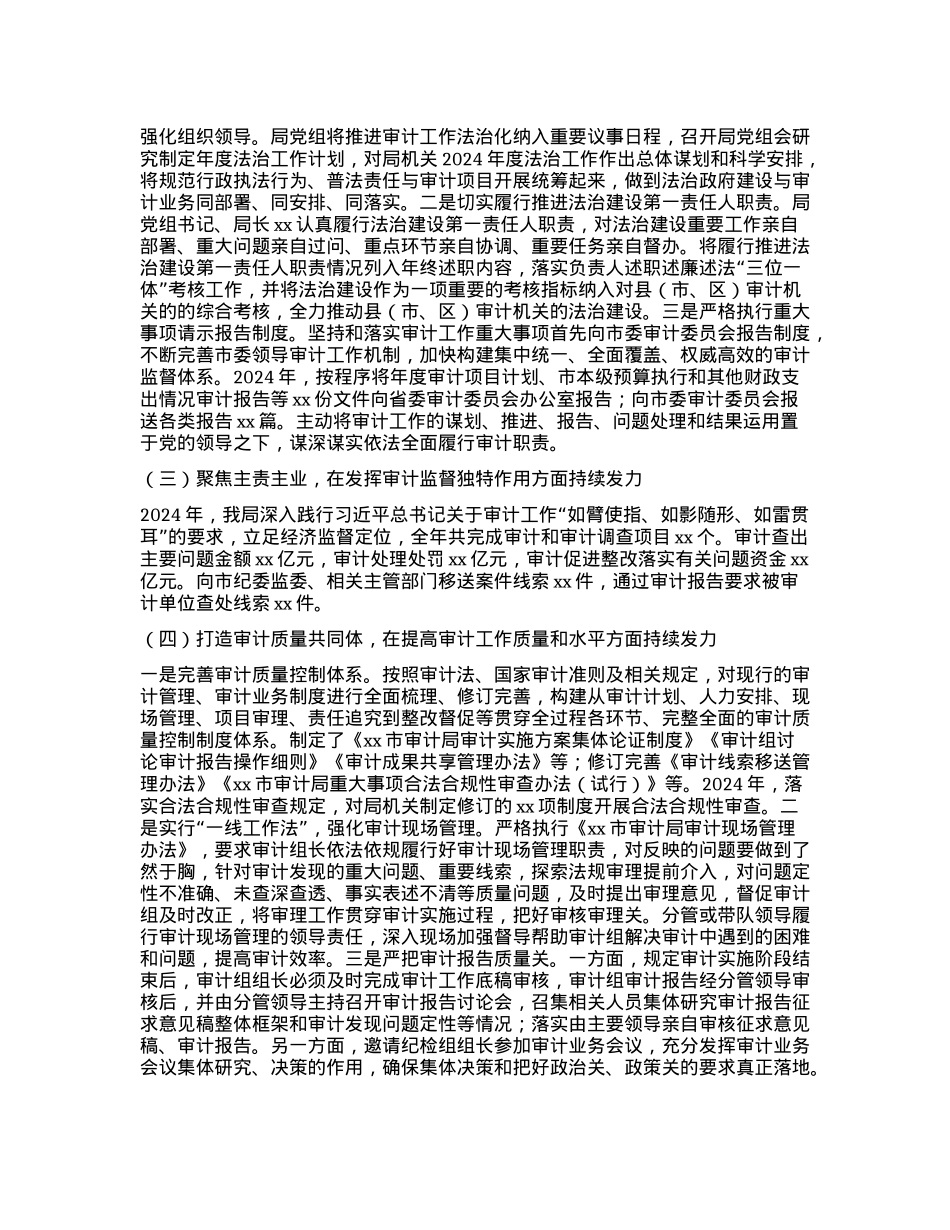 市审计局2024年法治政府建设工作情况报告(1).docx_第2页