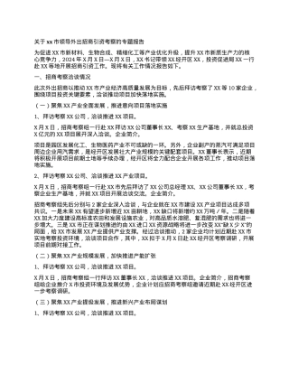 关于xx市领导外出招商引资考察的专题报告.docx