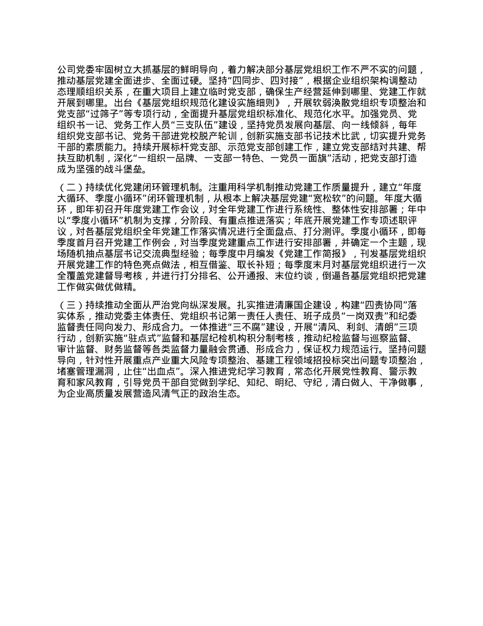 关于公司2024年上半年深入推进全面从严治X工作情况的报告.docx_第3页