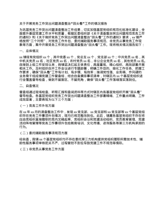 关于开展X务工作突出问题清查整治 “回头看”工作的情况报告.docx