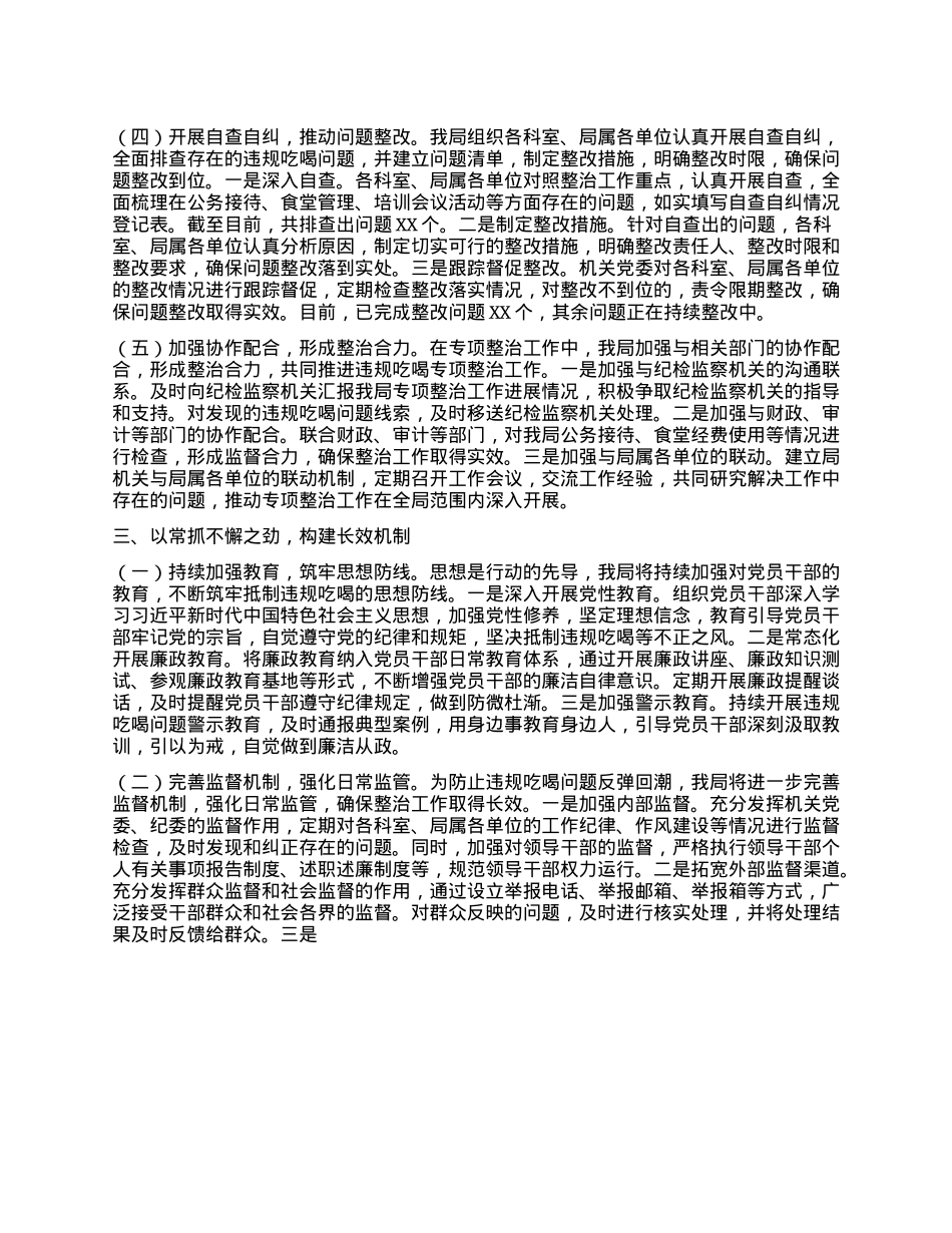 市委老干部局关于违规吃喝专项整治工作进展汇报.docx_第3页