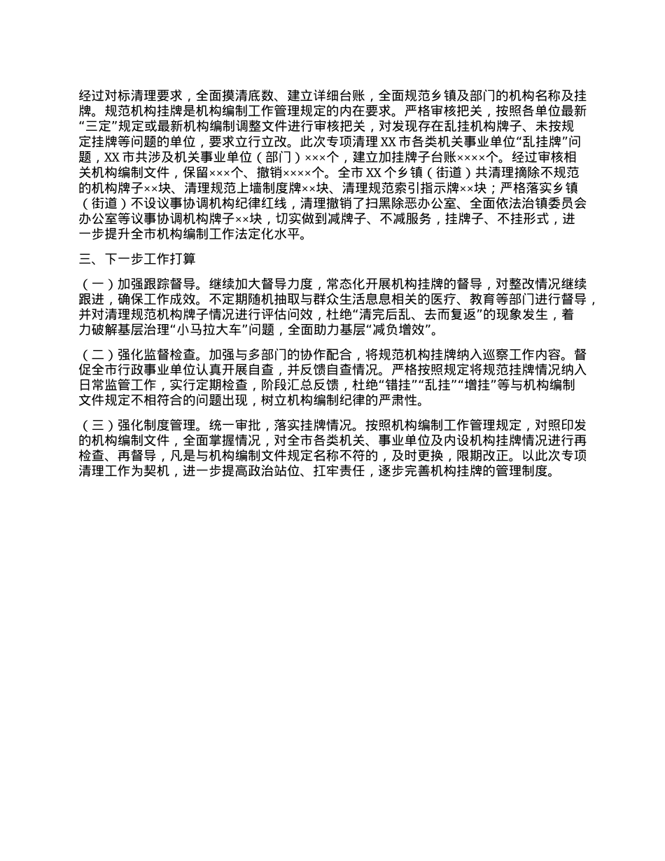 关于开展乱挂机构牌子专项清理工作情况报告.docx_第2页