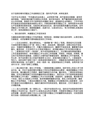 关于违规吃喝专项整治工作进展情况汇报：强作风严纪律，树审批清风.docx