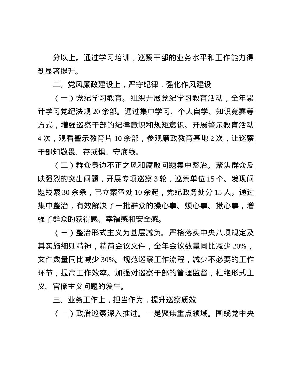 市委巡察办主任2024年述职述廉报告(1).docx_第2页