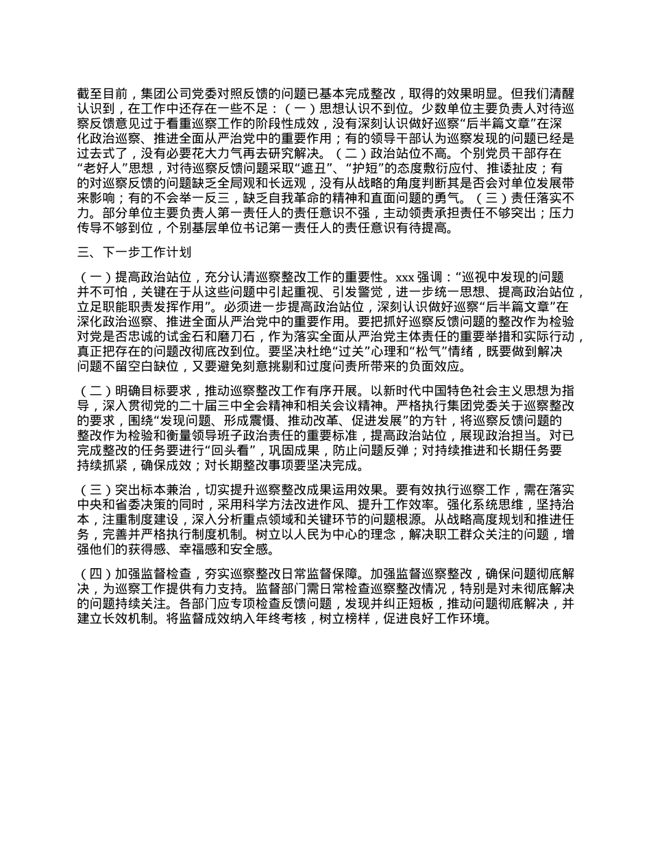 国有企业2024年巡察整改工作情况报告(1).docx_第2页
