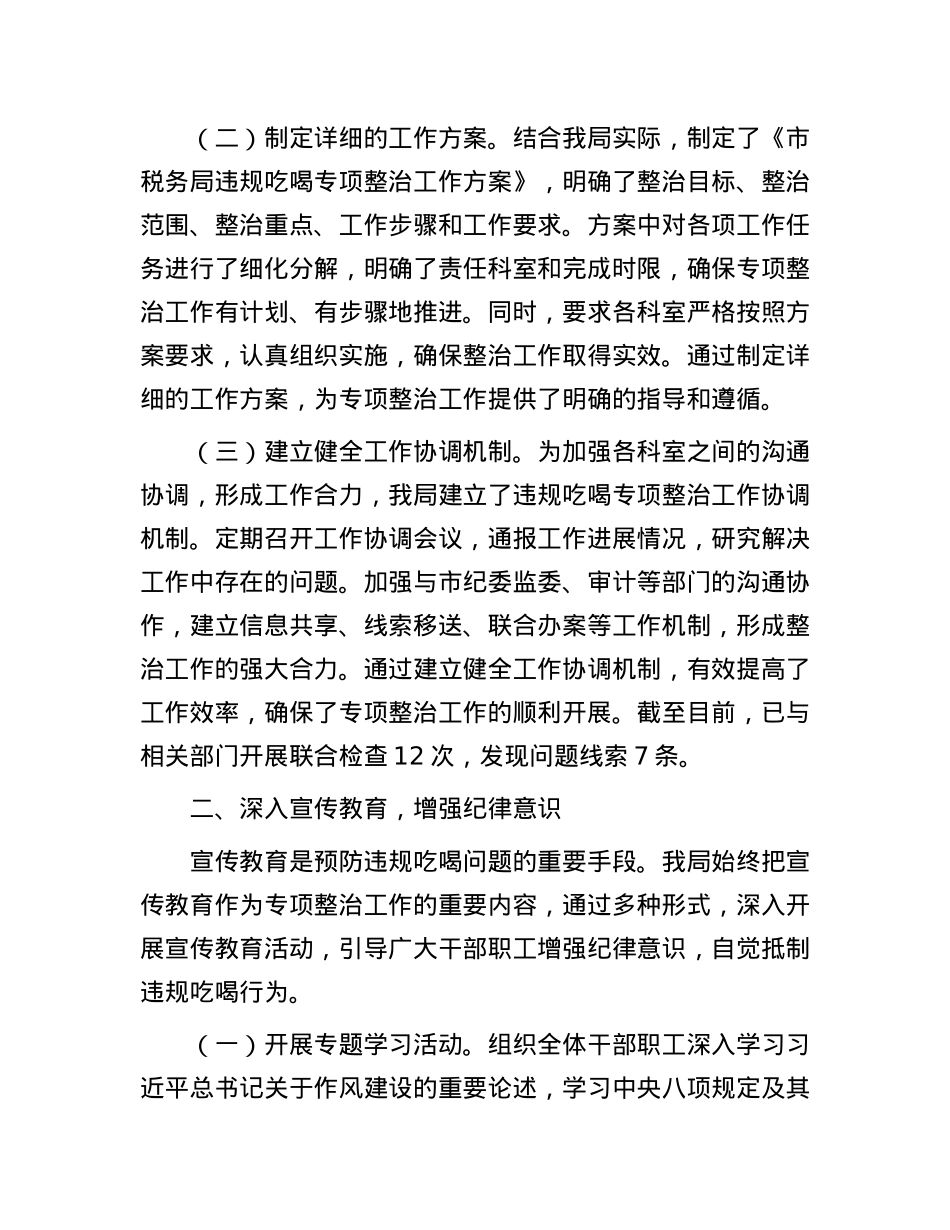 市直单位违规吃喝专项整治工作情况报告.docx_第2页