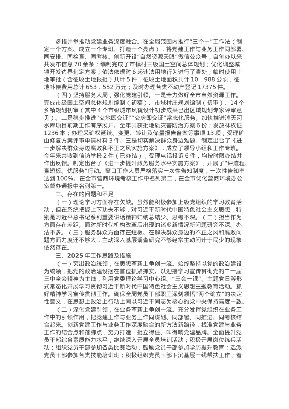 市自然资源局党委书记2024年抓基层党建工作述职报告.docx_第2页