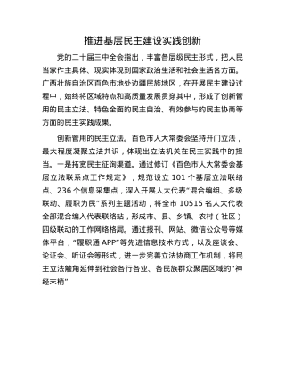 推进基层民主建设实践创新(1).docx