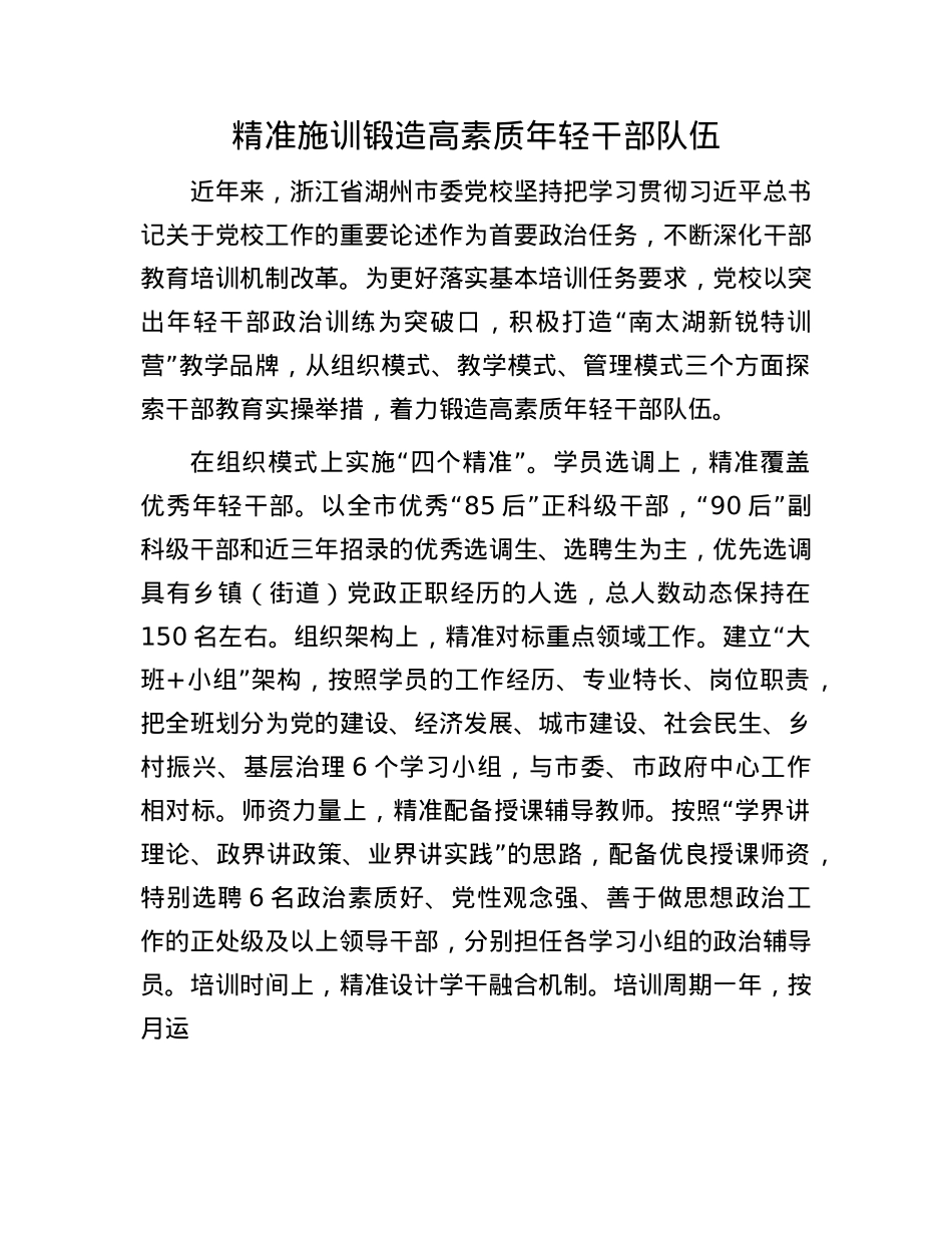 精准施训锻造高素质年轻干部队伍(1).docx_第1页