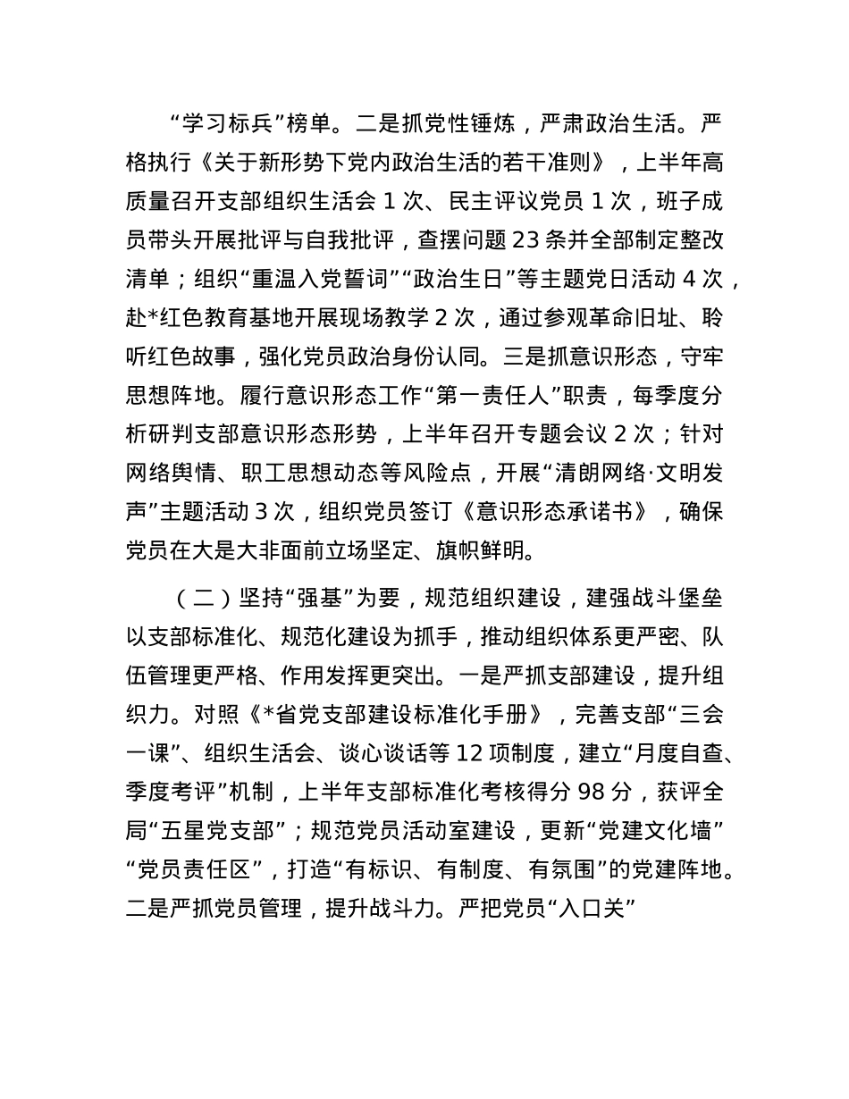 局X支部书记2025年上半年述职报告.docx_第2页