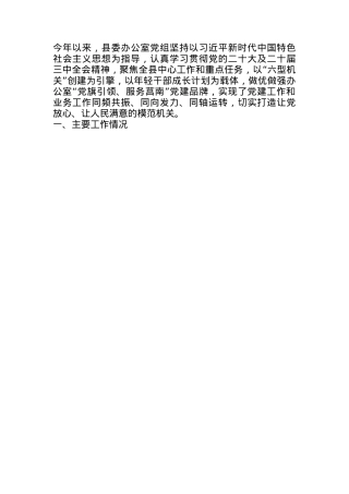 县委办公室党组2024年抓基层党建工作述职报告(1).docx