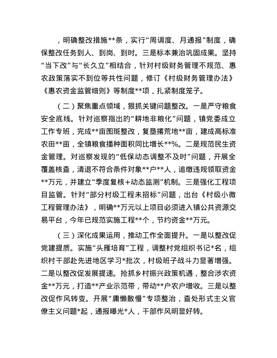 镇X委书记巡察情况汇报材料.docx_第2页