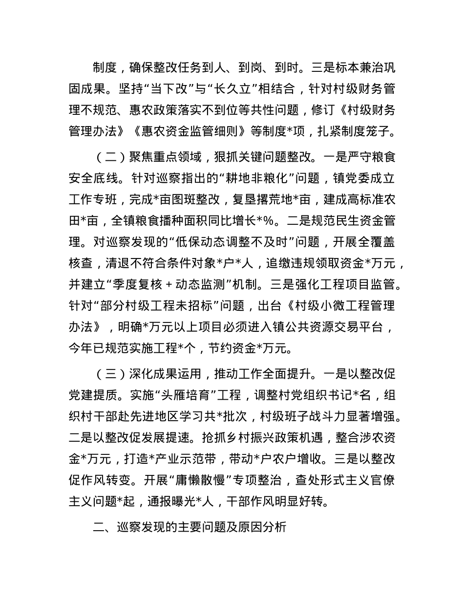 镇X委书记巡察整改落实情况汇报.docx_第2页