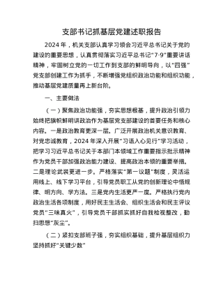 支部书记抓基层X建述职报告(1).docx