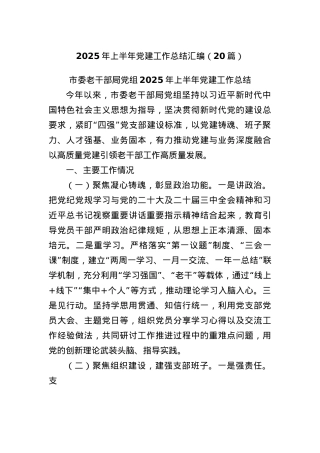 (20篇)2025年上半年X建工作总结汇编.docx