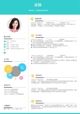 免费简历模板-活泼明朗单页11.docx