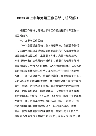 2024年上半年党建工作总结.docx