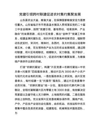 X建引领跨村联建促进农村集约集聚发展(1).docx