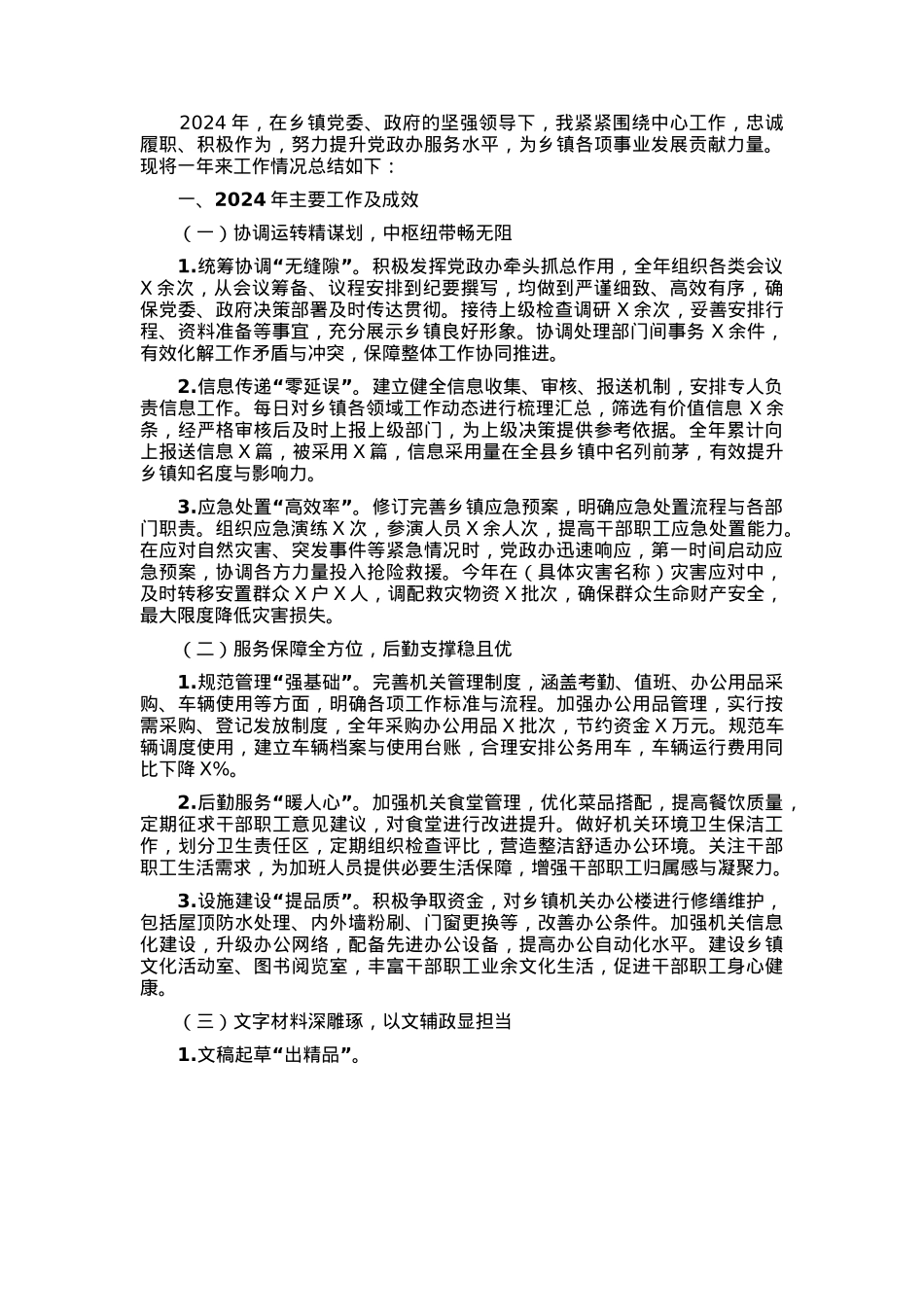 党政办主任2024年工作总结.docx_第1页