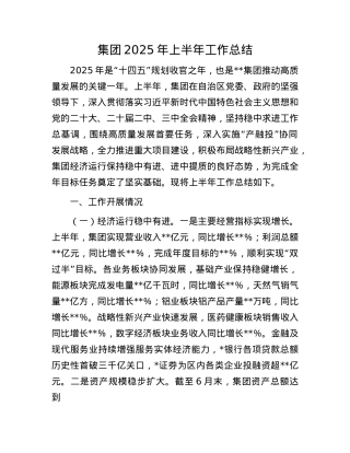 集团2025年上半年工作总结.docx