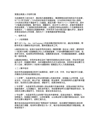某国企高潜人才培养方案(1).docx