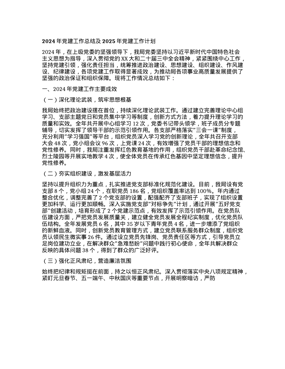 年X建工作总结及2025年X建工作计划.docx_第1页