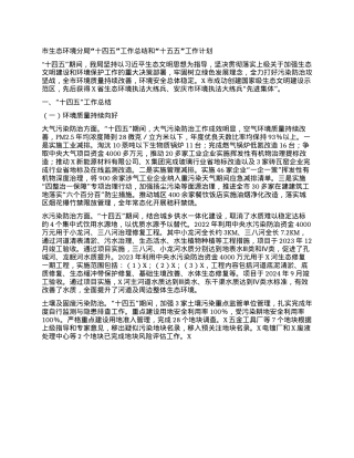 市生态环境分局“十四五”工作总结和“十五五”工作计划.docx