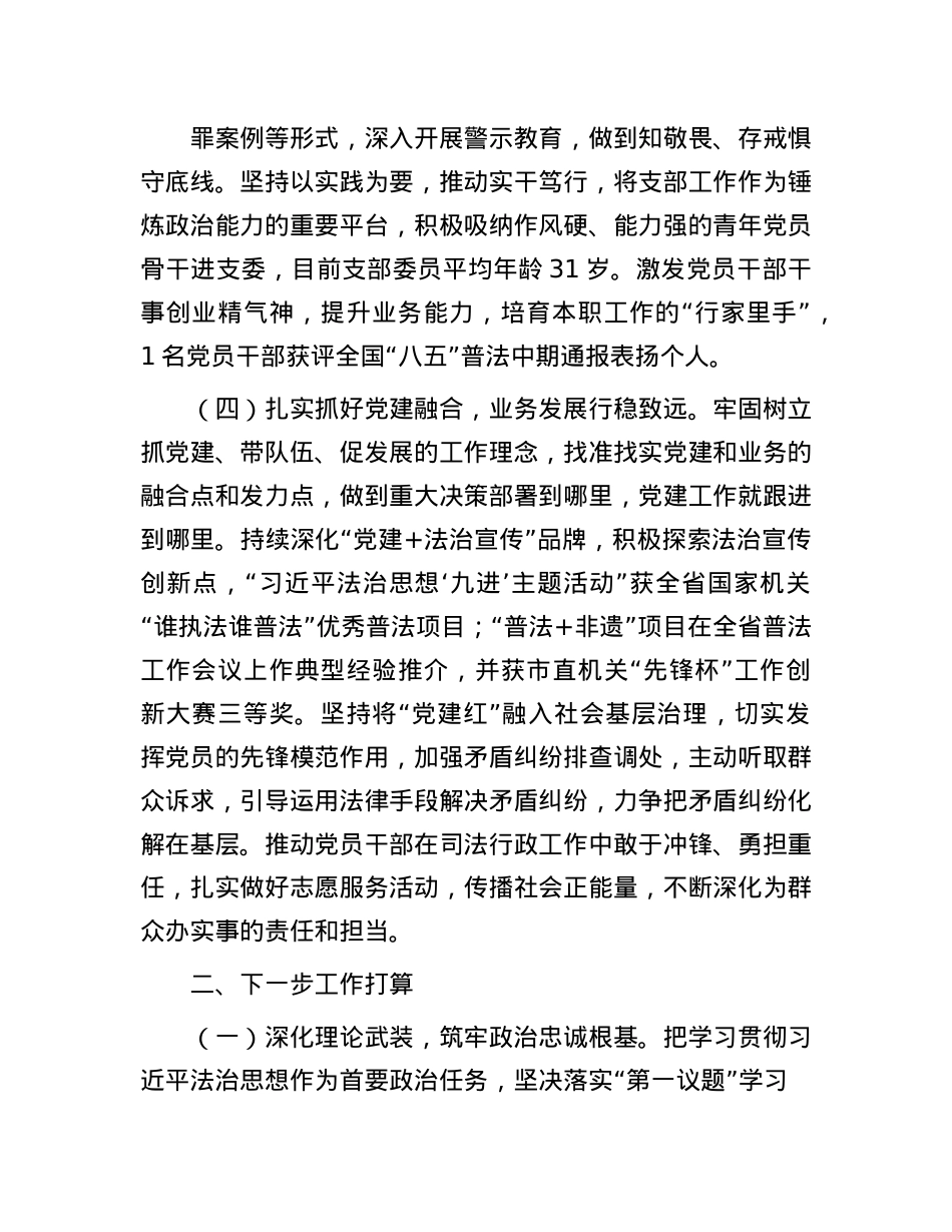 市司法局第一X支部2025年上半年X建工作总结.docx_第3页