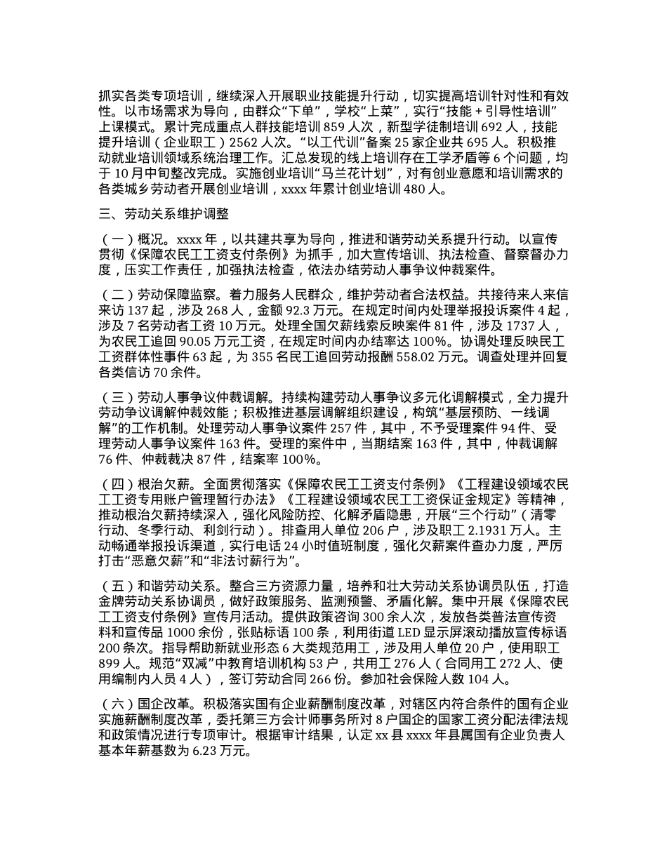 县人力资源和社会保障工作总结.docx_第3页