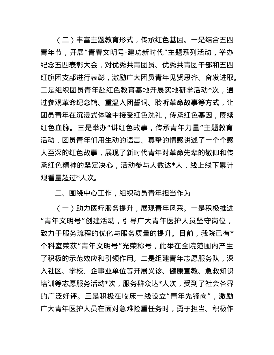 医院团委2025年上半年工作总结.docx_第2页