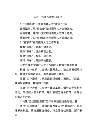 (30例)人才工作写作提纲.docx