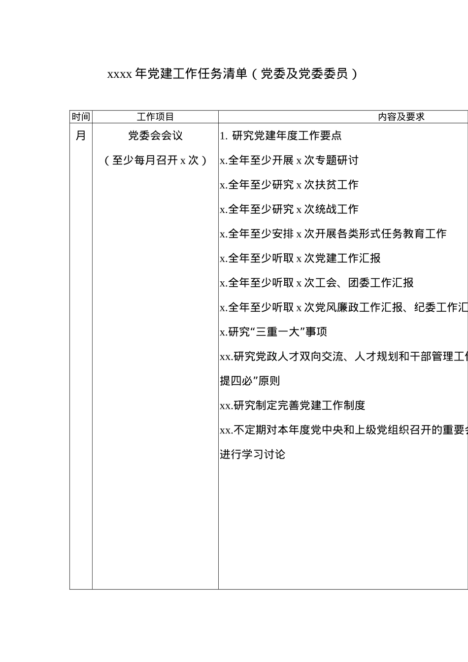 2024年党建工作任务清单.docx_第1页