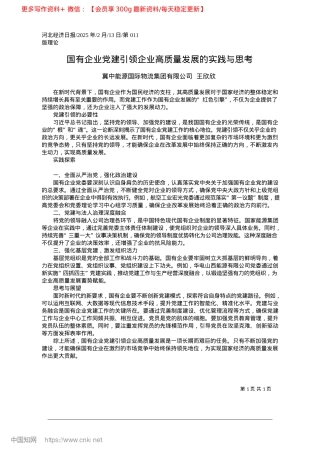 2025.02国有企业X建引领企业高质量发展的实践与思考_冀中能源国际物流集团有限公司__王欣欣.docx
