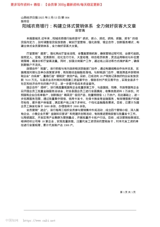 2025.02阳城农商银行：构建立体式营...体系__全力做好获客大文章_田哲瑀.docx