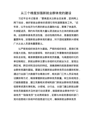 从三个维度加强新就业群体X的建设.docx