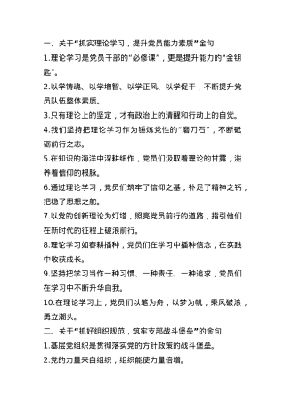 党建工作总结金句30例.docx