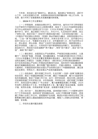 党支部2024年党建工作总结暨下一步工作思路.docx