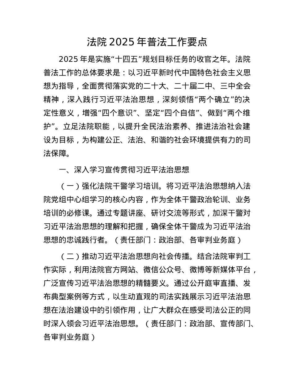 法院2025年普法工作要点.docx_第1页