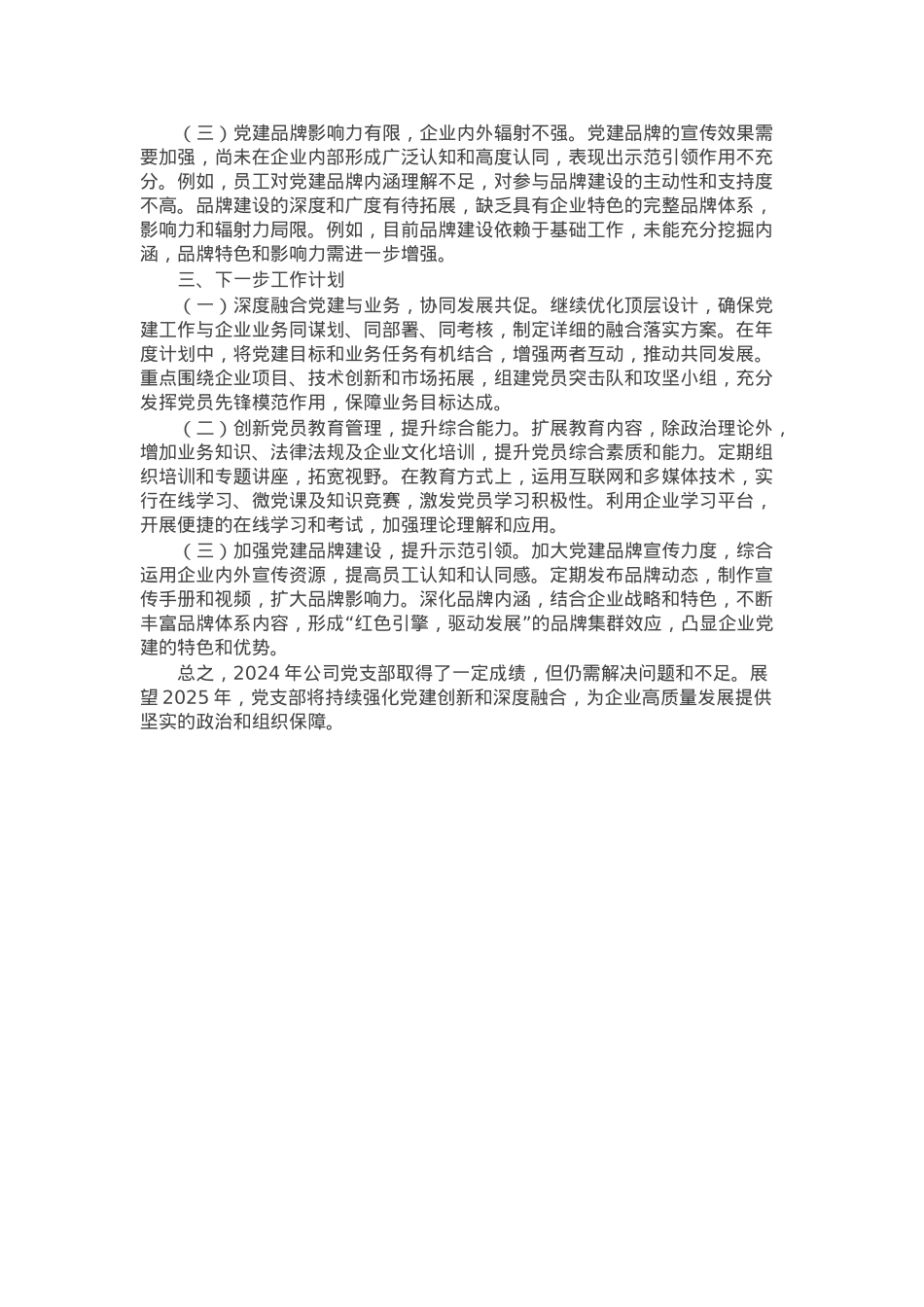 公司党支部2024年工作总结.docx_第2页