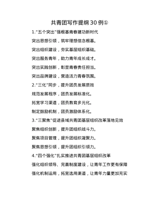 共青团写作提纲30例①.docx